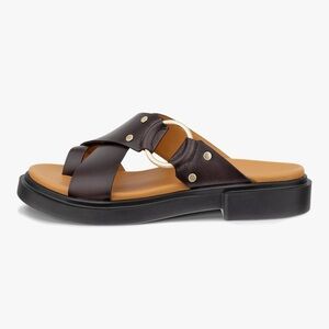 ECCO METROPOLE SEOUL Sandal Slides with Gold Accents